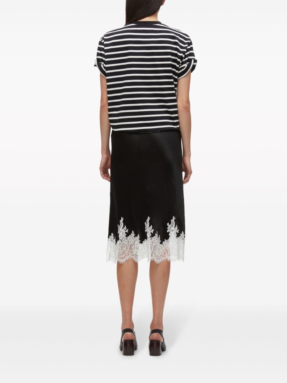 stripe-print draped T-shirt dress - 4