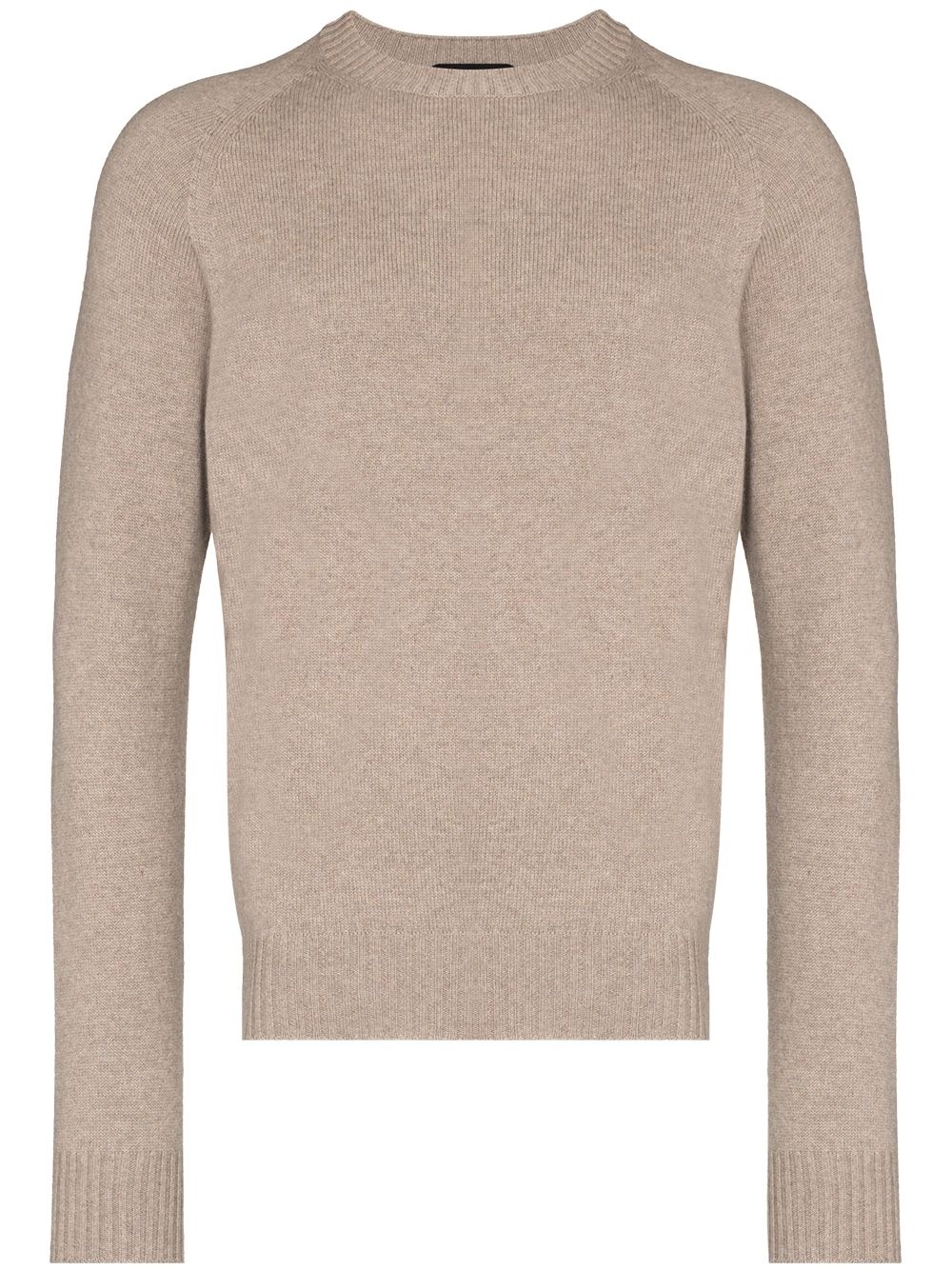 crew-neck raglan-sleeve knitted jumper - 1