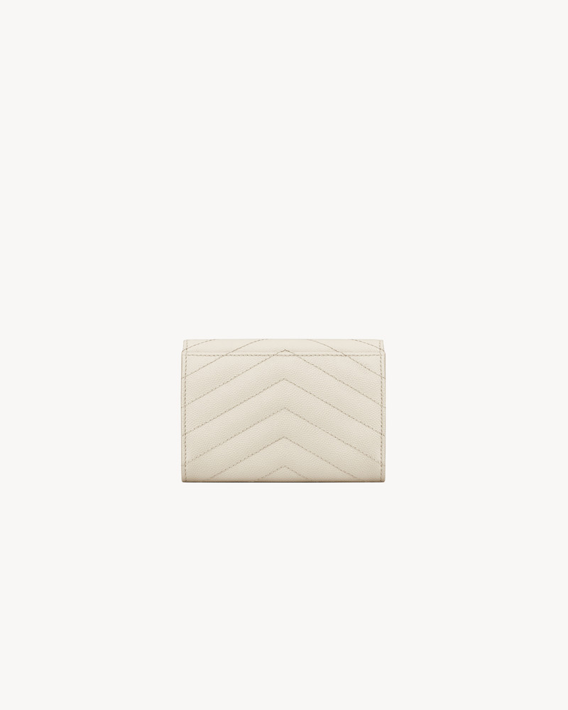 SAINT LAURENT CASSANDRE MATELASSÉ SMALL ENVELOPE WALLET IN GRAIN DE POUDRE LEATHER outlook