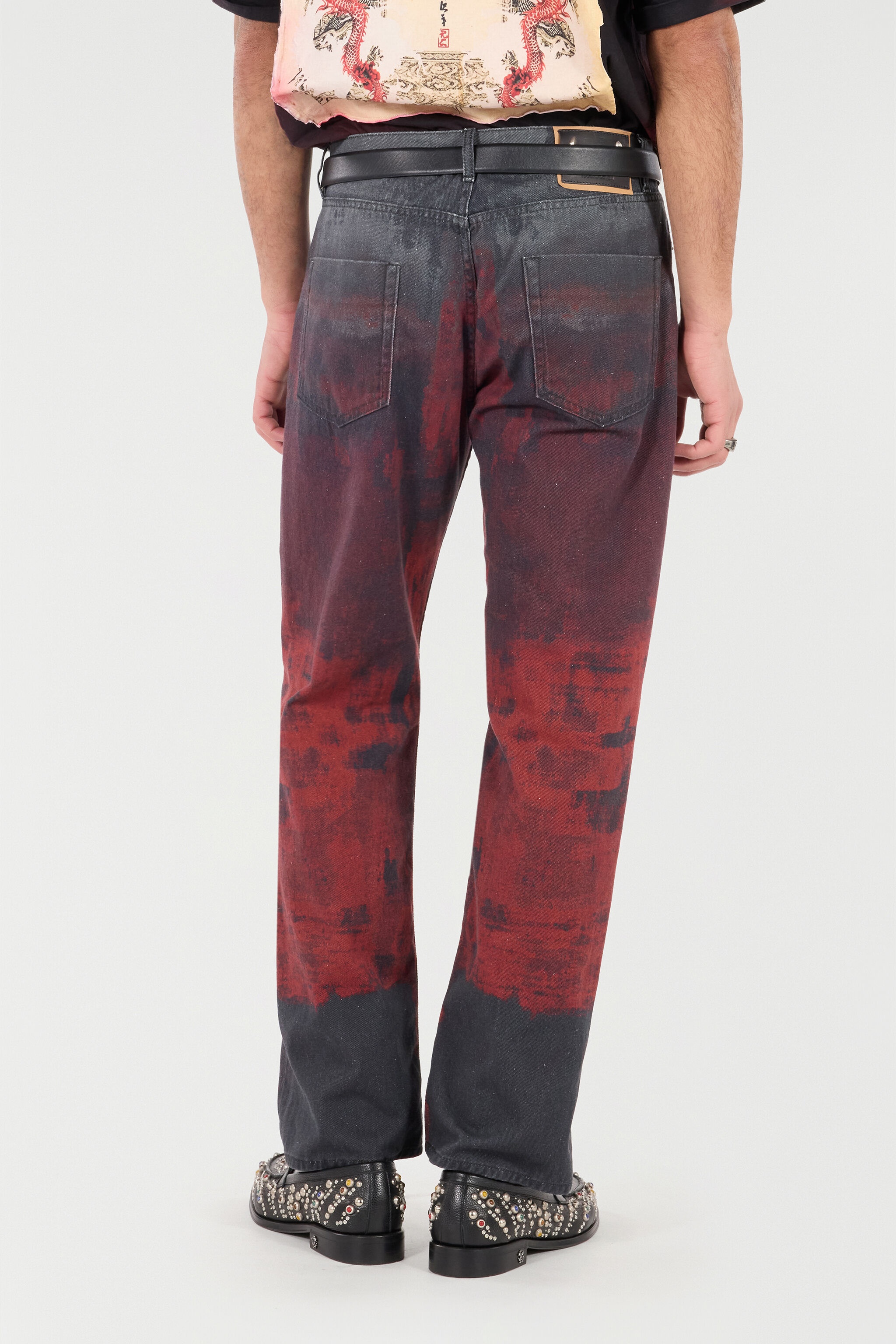 Jeans With A Mottled Print Effect - 4