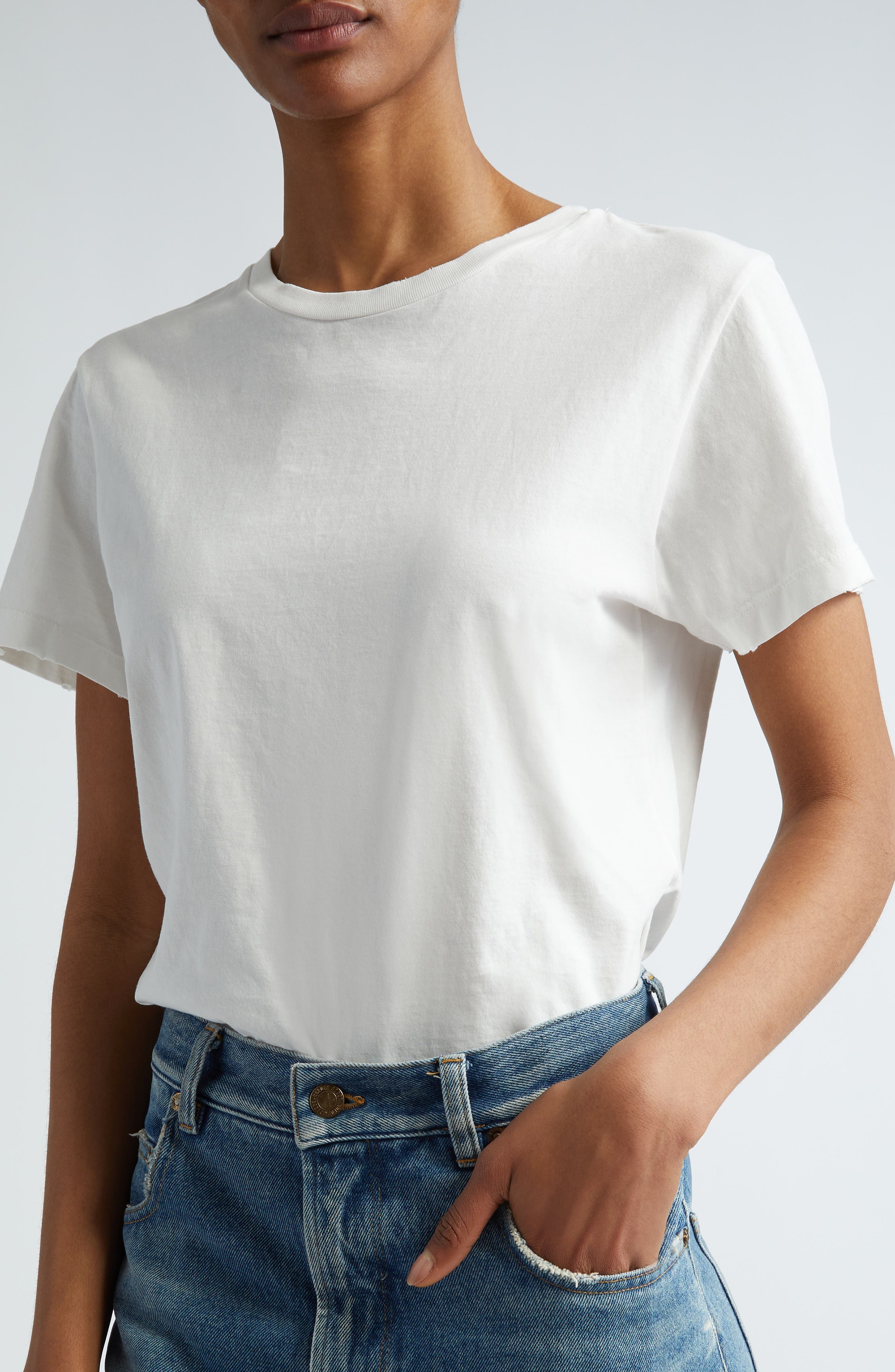 Distressed Slim Fit Cotton Jersey T-Shirt - 5