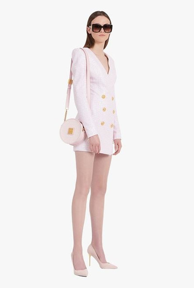 Balmain Pale pink and white sequined dress with Balmain monogram outlook