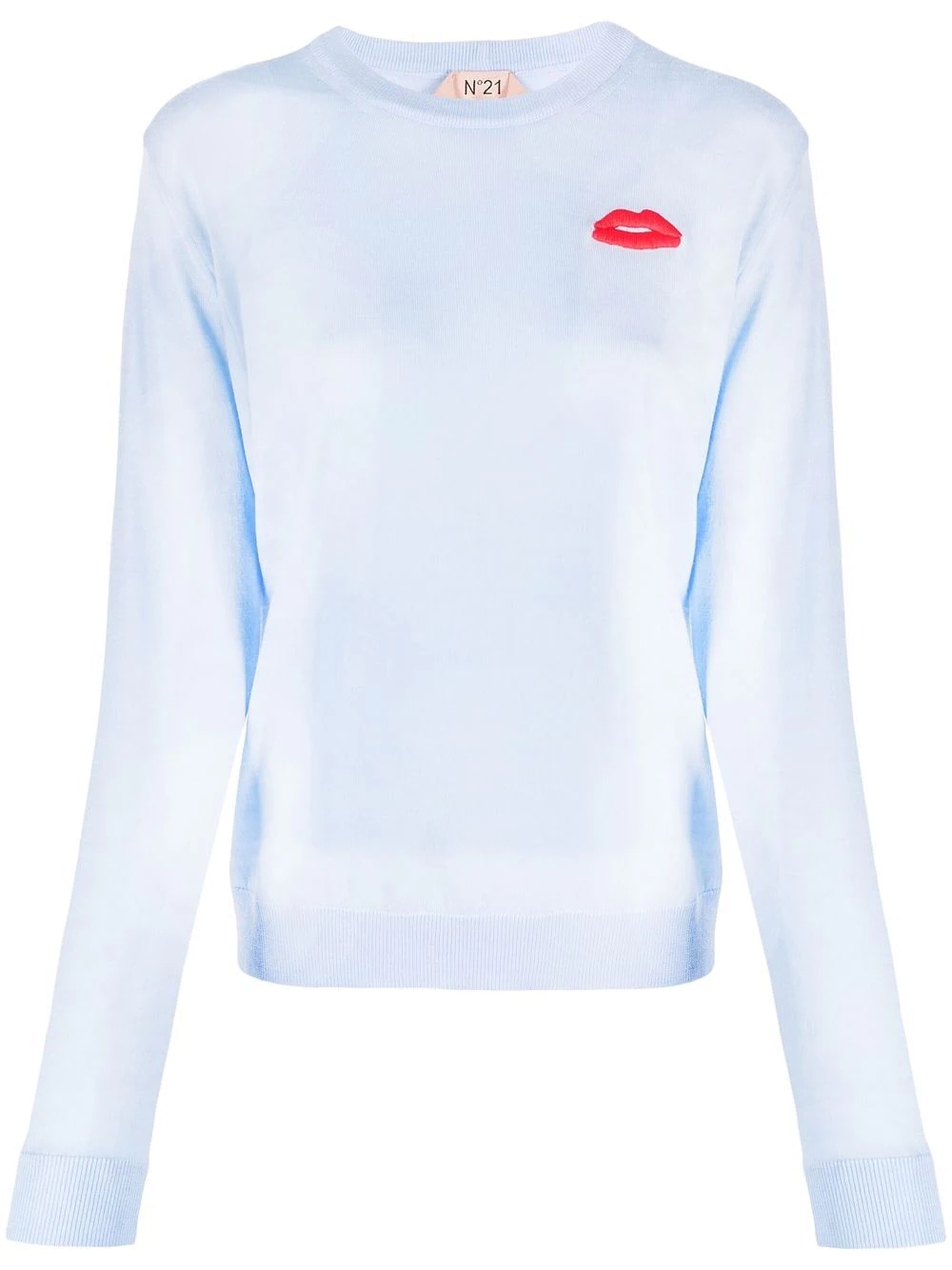 lip-embroidered knit jumper - 1