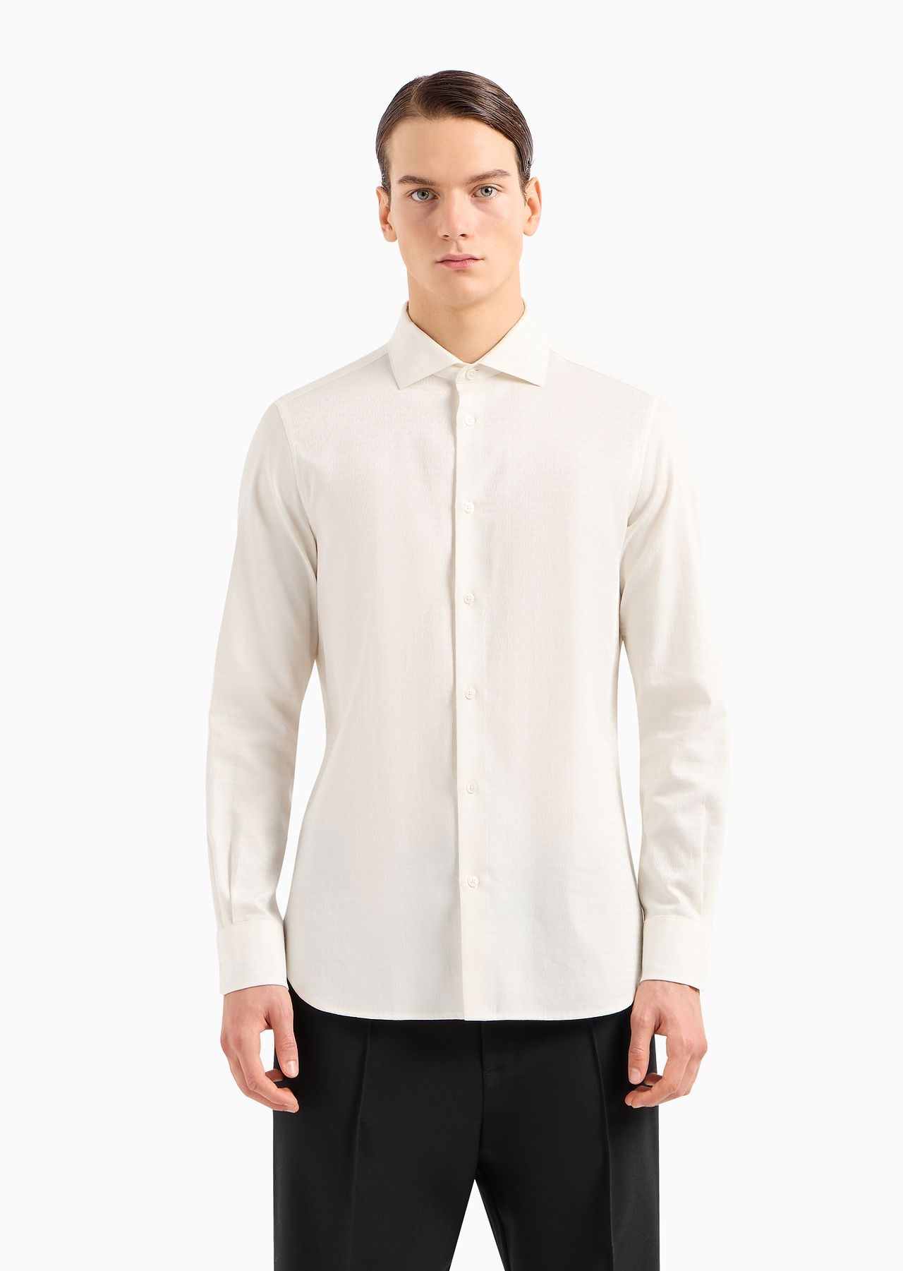 Poplin shirt with embossed EA logo - 2