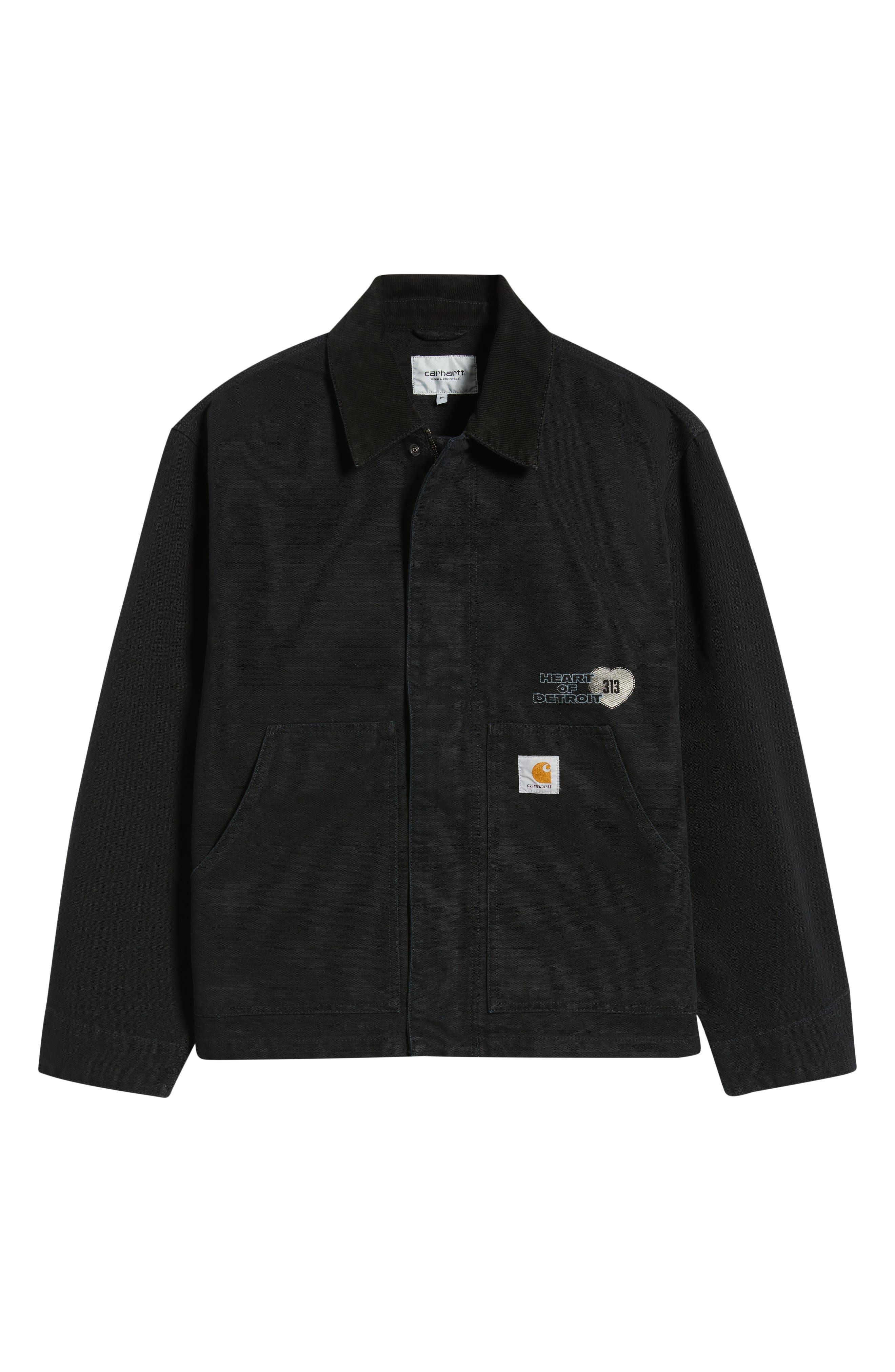 Carhartt Work In Progress OG Arcan Graphic Organic Cotton Canvas Jacket in Black /Black at Nordstrom - 6