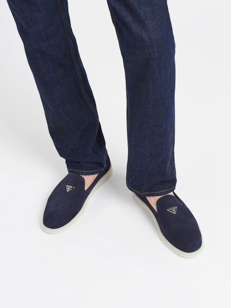 triangle-patch suede loafers - 5