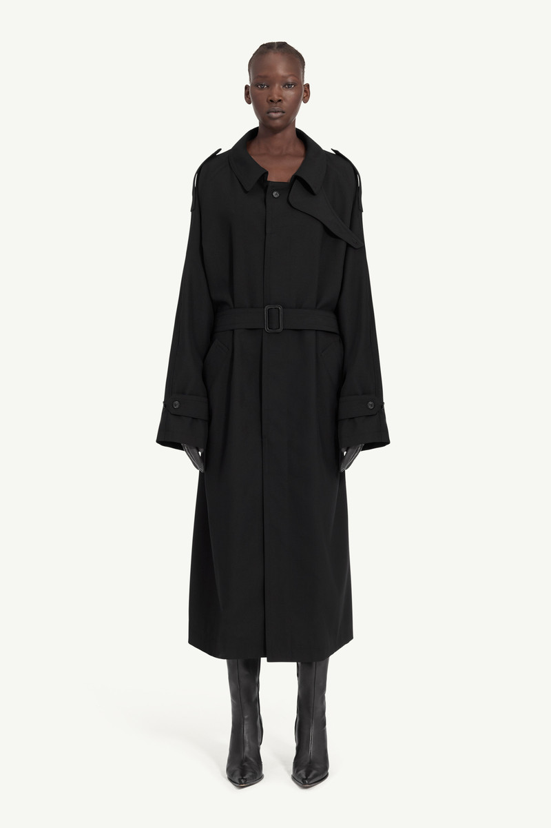 Belted wool trench coat 1