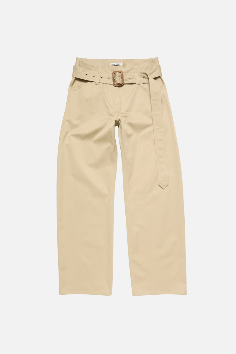 Twill trousers with belt - Pale beige 5