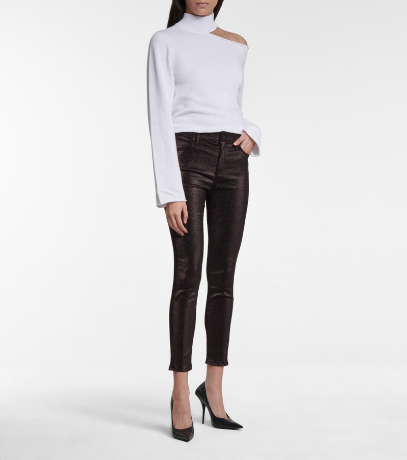 RTA Madrid metallic mid-rise skinny jeans outlook