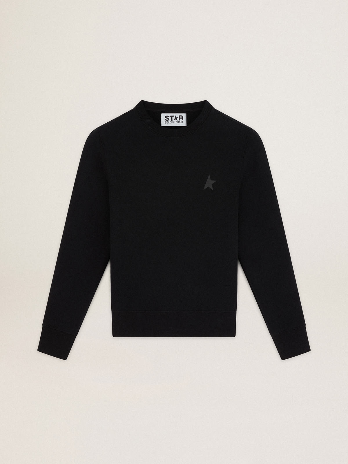 Black Athena Star Collection sweatshirt with tone-on-tone star on the front - 1