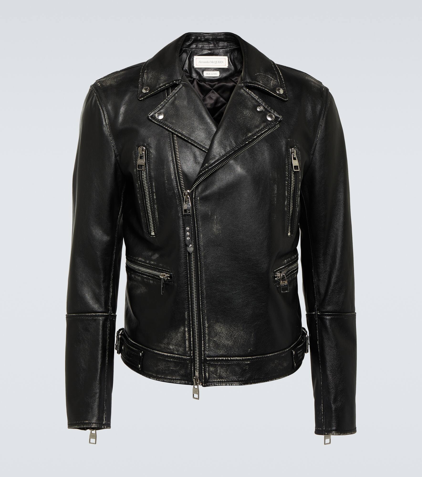 Alexander McQueen Leather biker jacket | mytheresa | REVERSIBLE