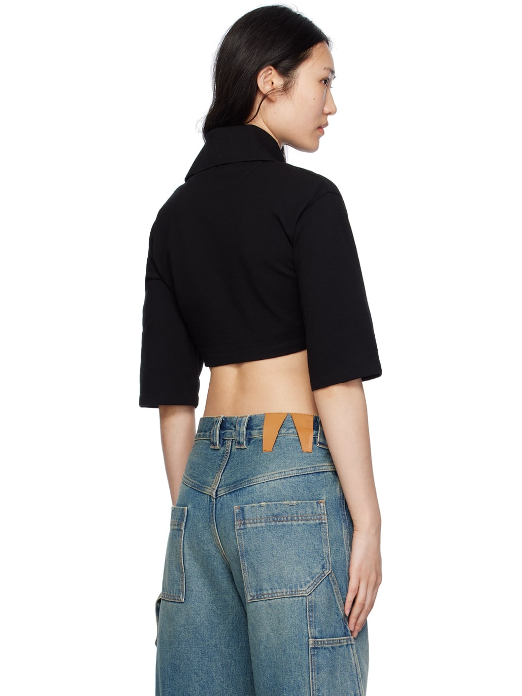 Black Cropped Polo - 3