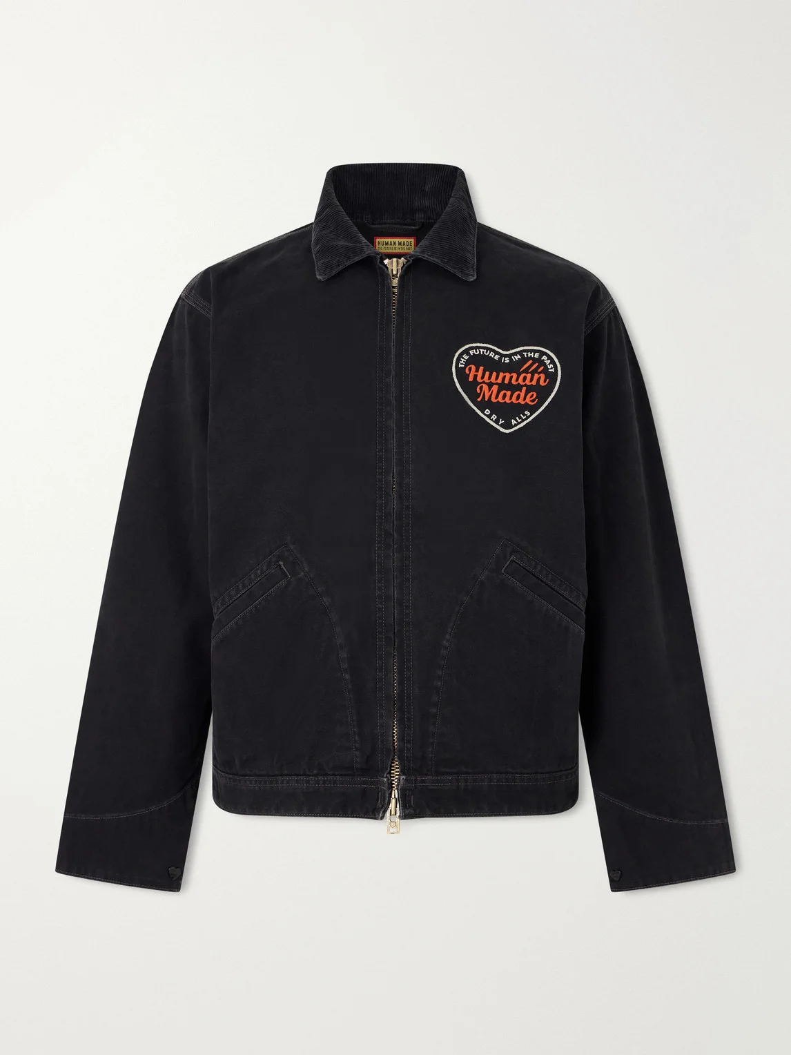 Logo-Embroidered Corduroy-Trimmed Cotton-Twill Blouson Jacket - 1
