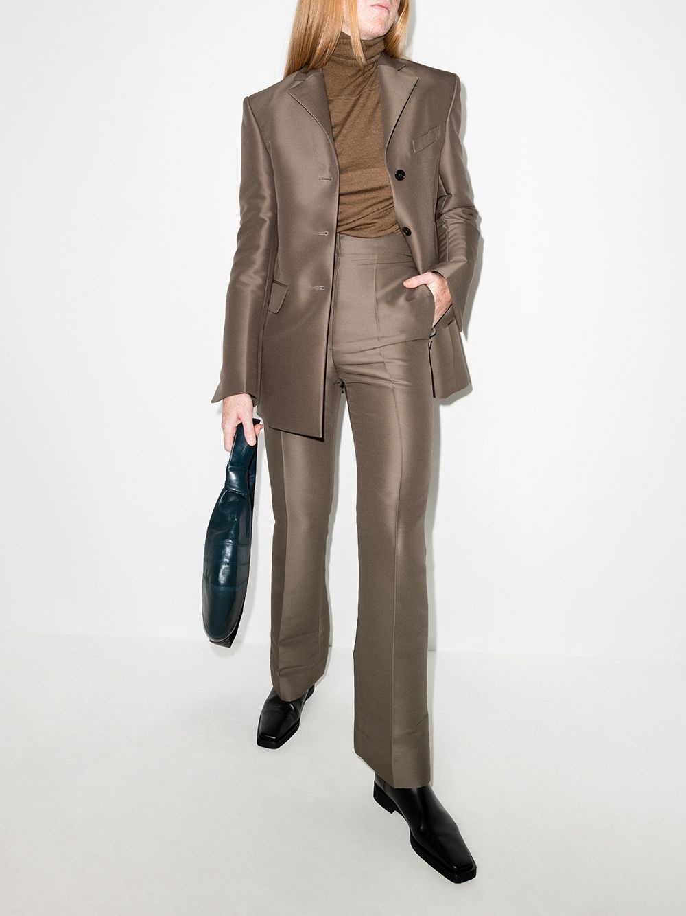 high-rise slim-fit trousers - 5