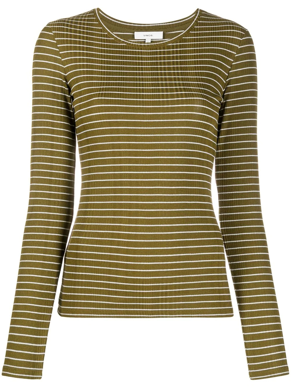 long sleeve striped print top - 1