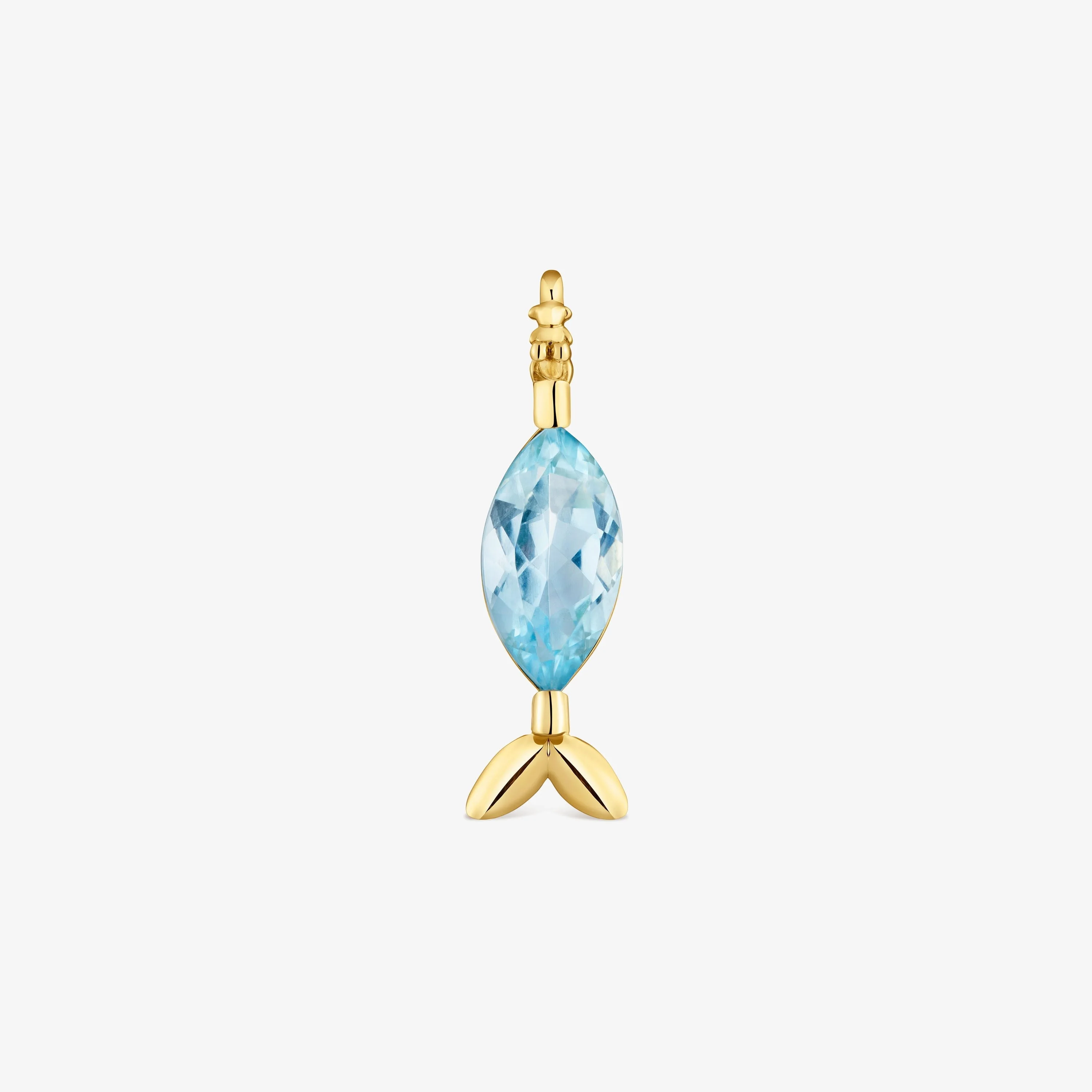 14K solid gold Pendant with topaz Medallions - 1