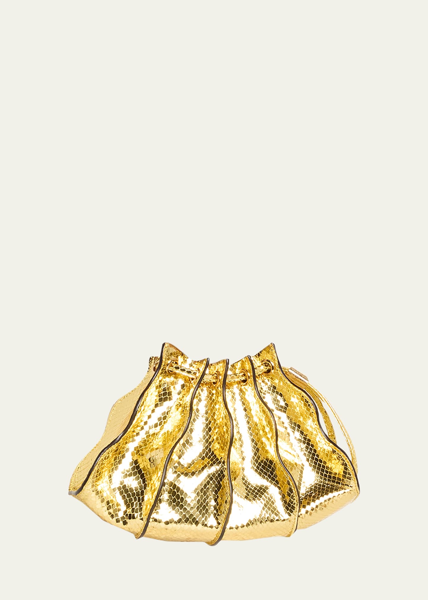 Adria Mini Pleated Wave Metallic Snake-Print Crossbody Bag - 1