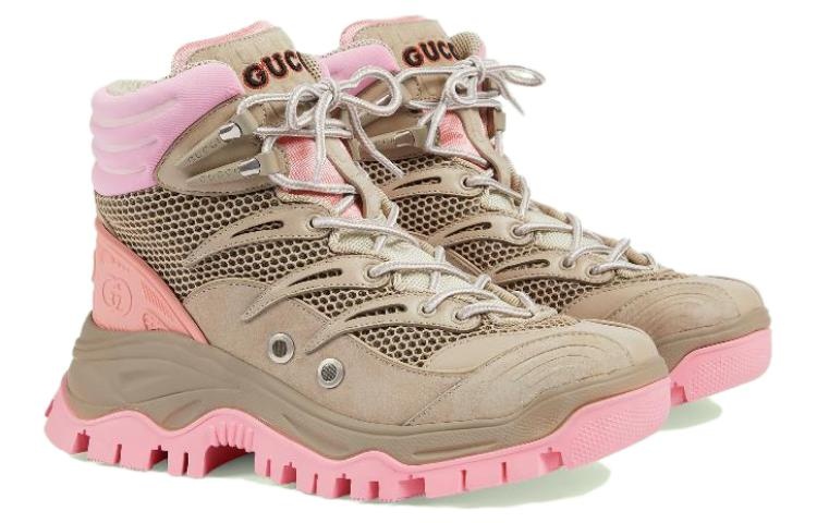 (WMNS) Gucci Lace-Up Ankle Boot 'Beige Pink' 700256-2KD20-9597 - 2