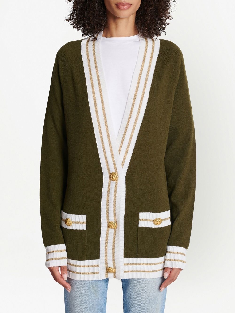 button-front knitted cardigan - 3