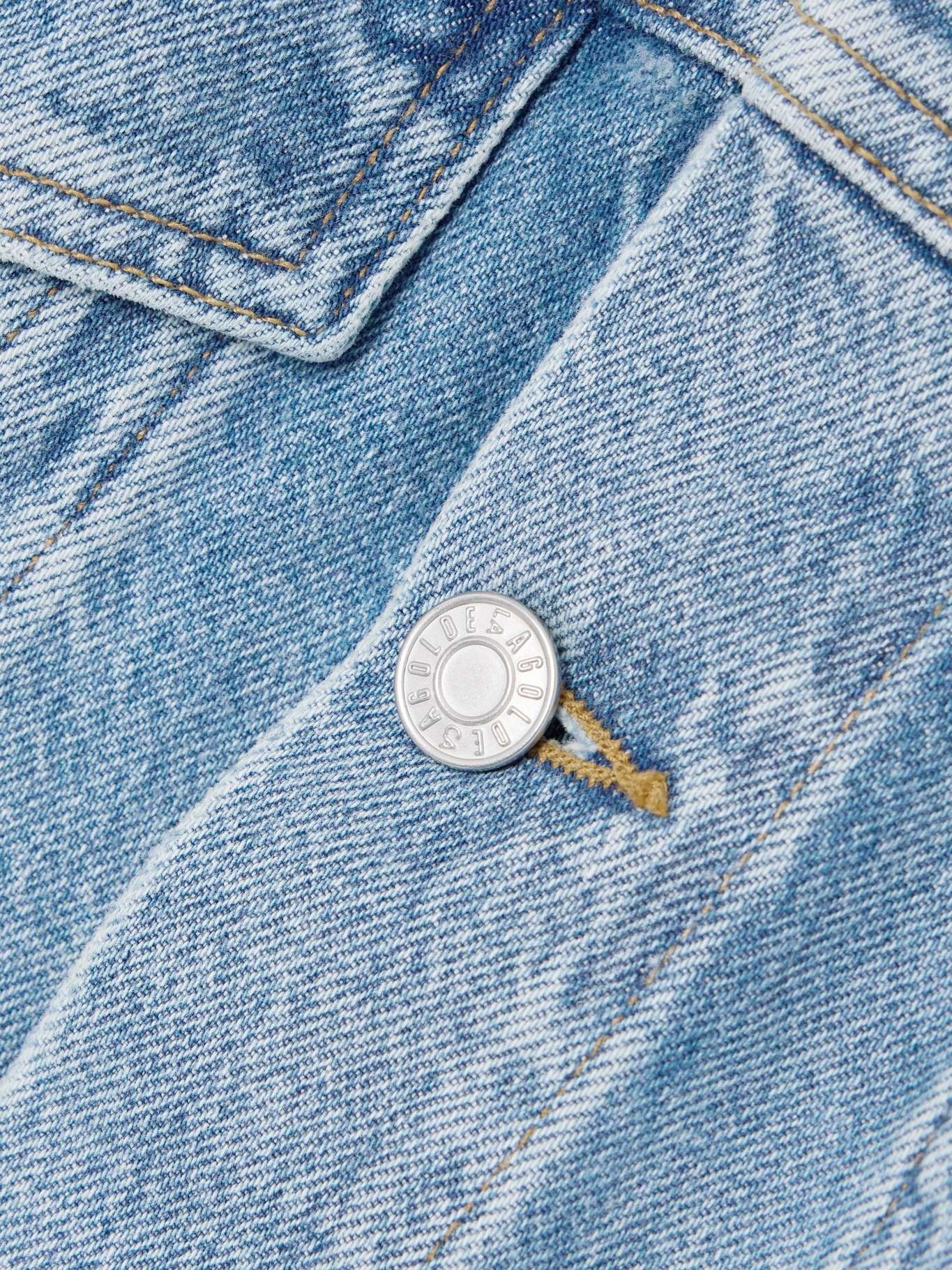 Palmer cropped recycled-denim jacket Light denim - 5