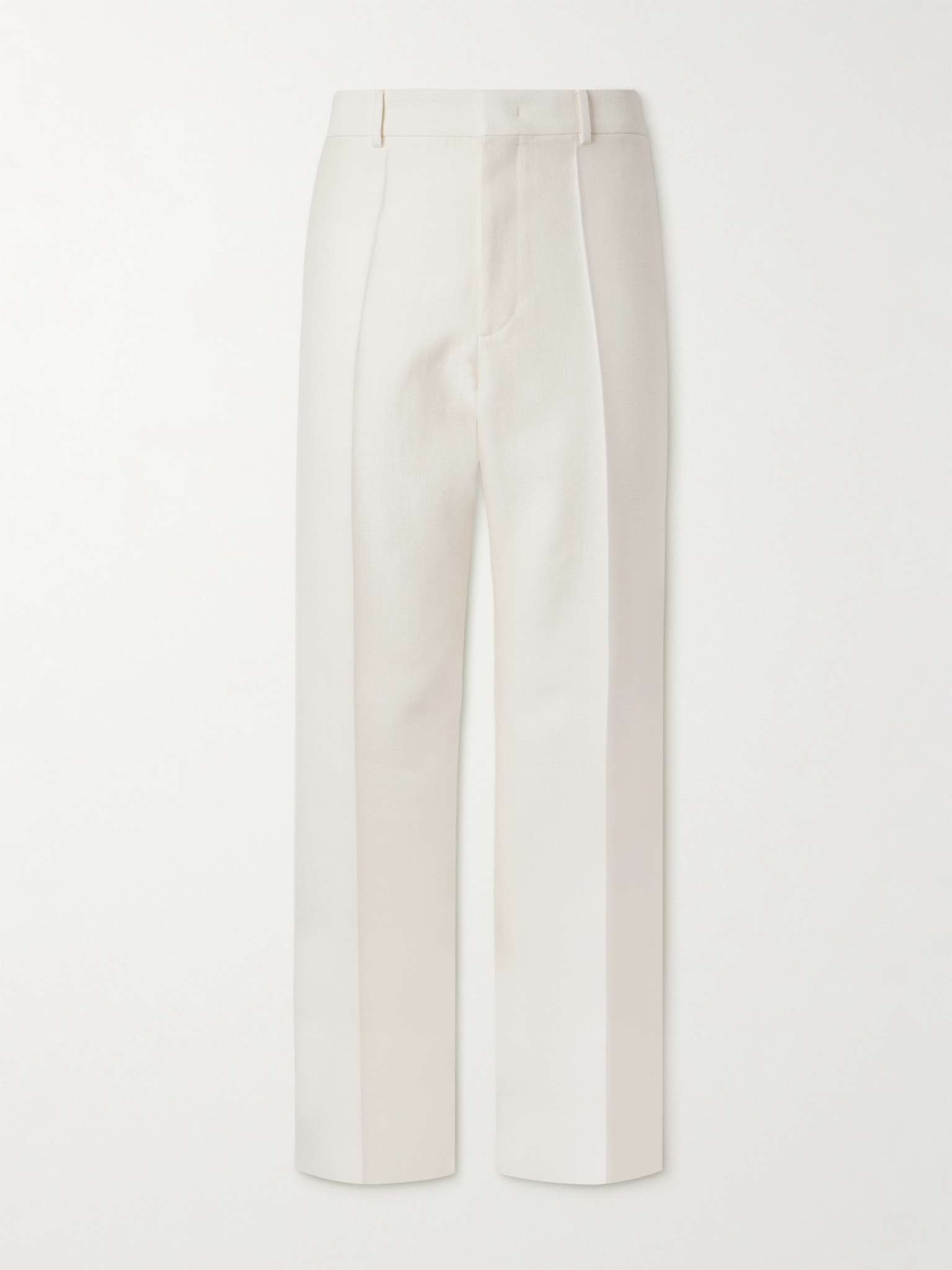 Straight-Leg Pleated Wool and Silk-Blend Crepe Trousers - 1