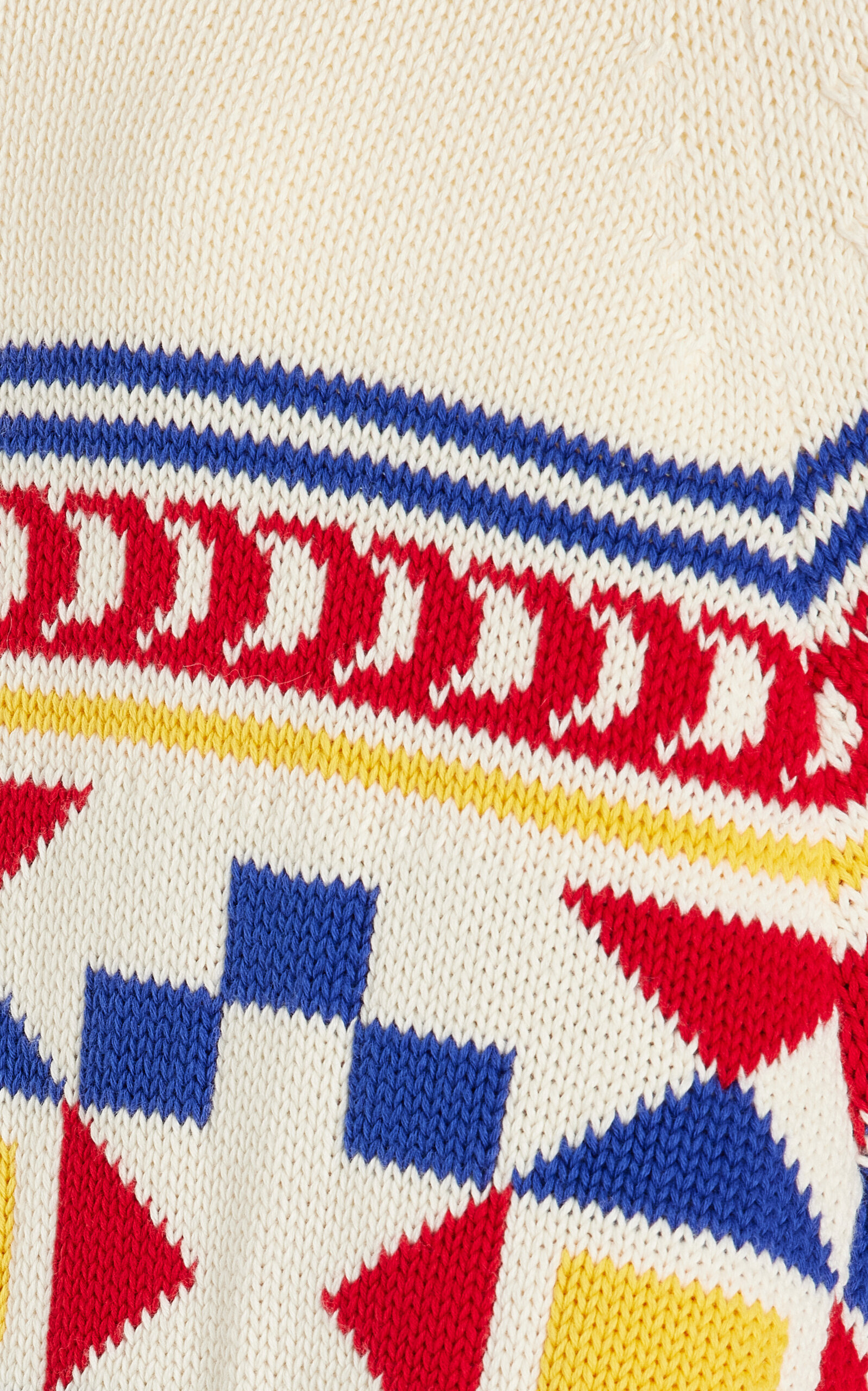 Lara Fair Isle Knit Cotton Sweater ivory - 6