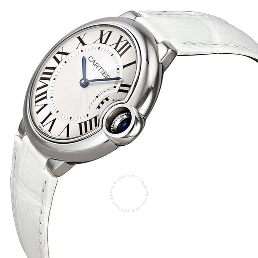 Cartier Ballon Bleu Silver Dial White Leather Ladies Watch W6920087 - 2
