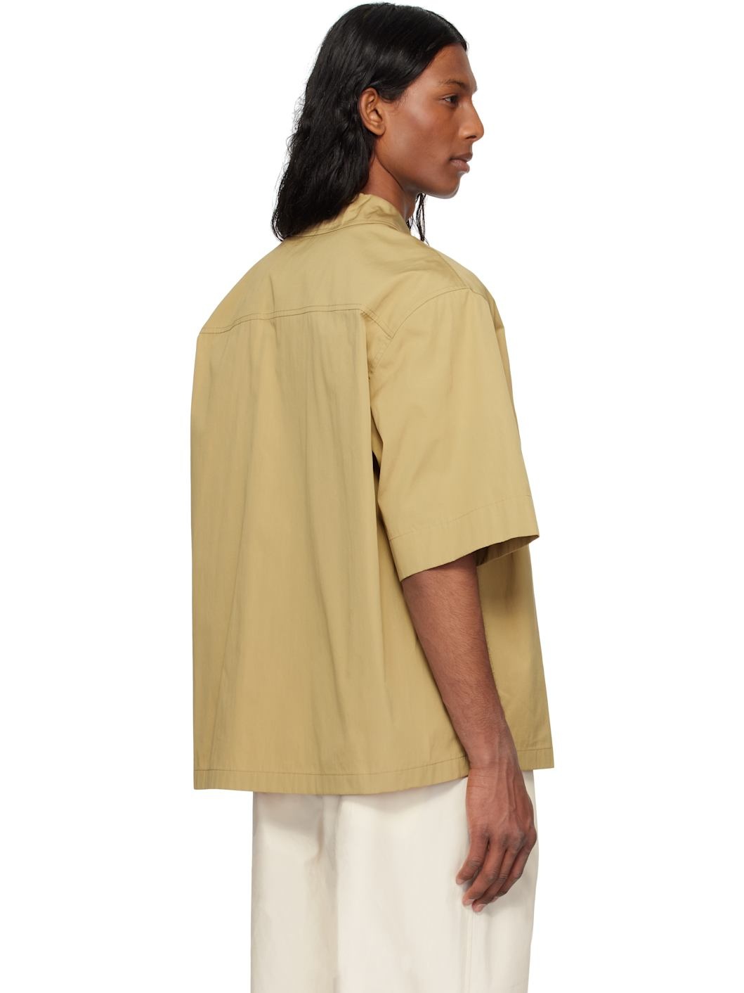 Beige Cotton Poplin Shirt - 3