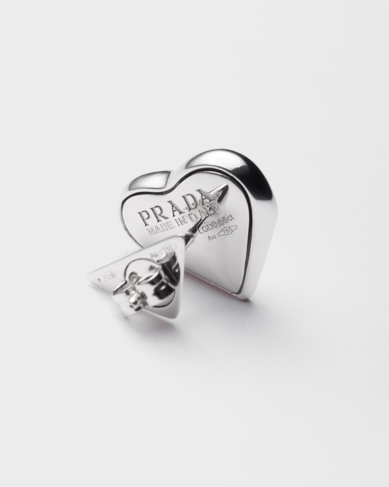 Eternal Gold Nano Heart single earring in white gold with lab-created diamond 3