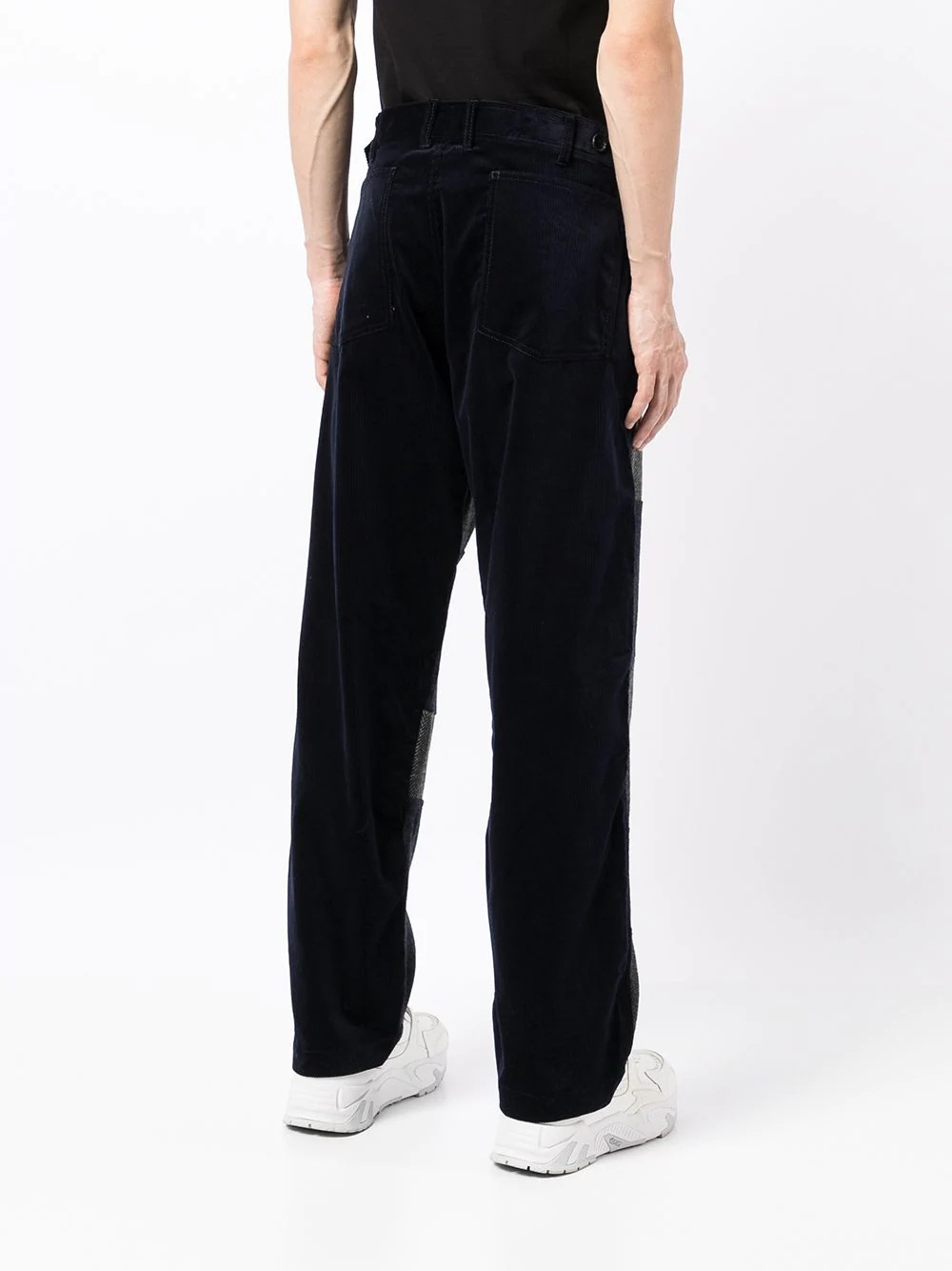 patchwork-detail straight trousers - 4