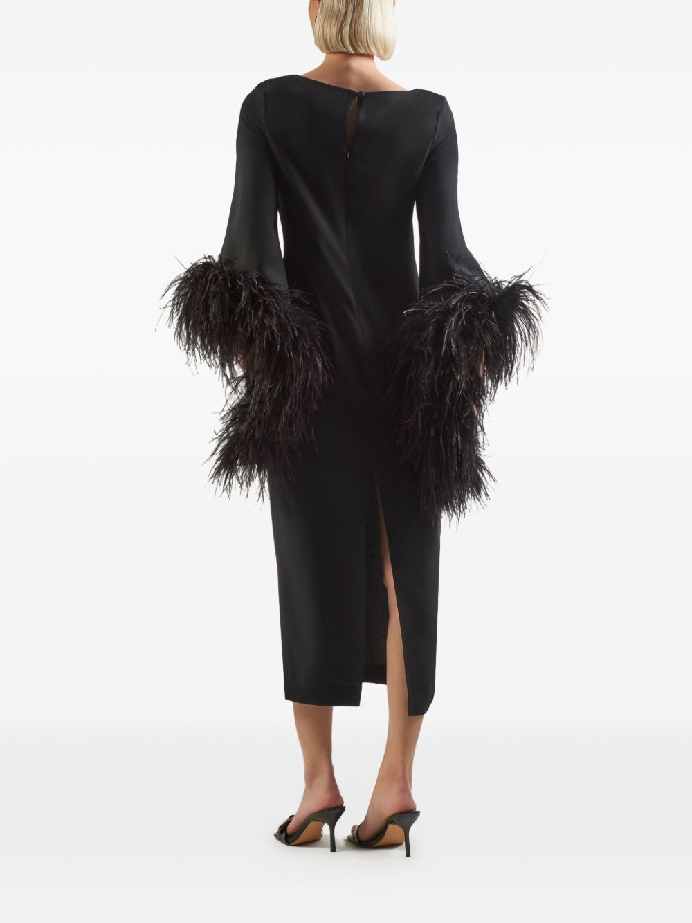 Del Lago feather-embellished midi dress - 3