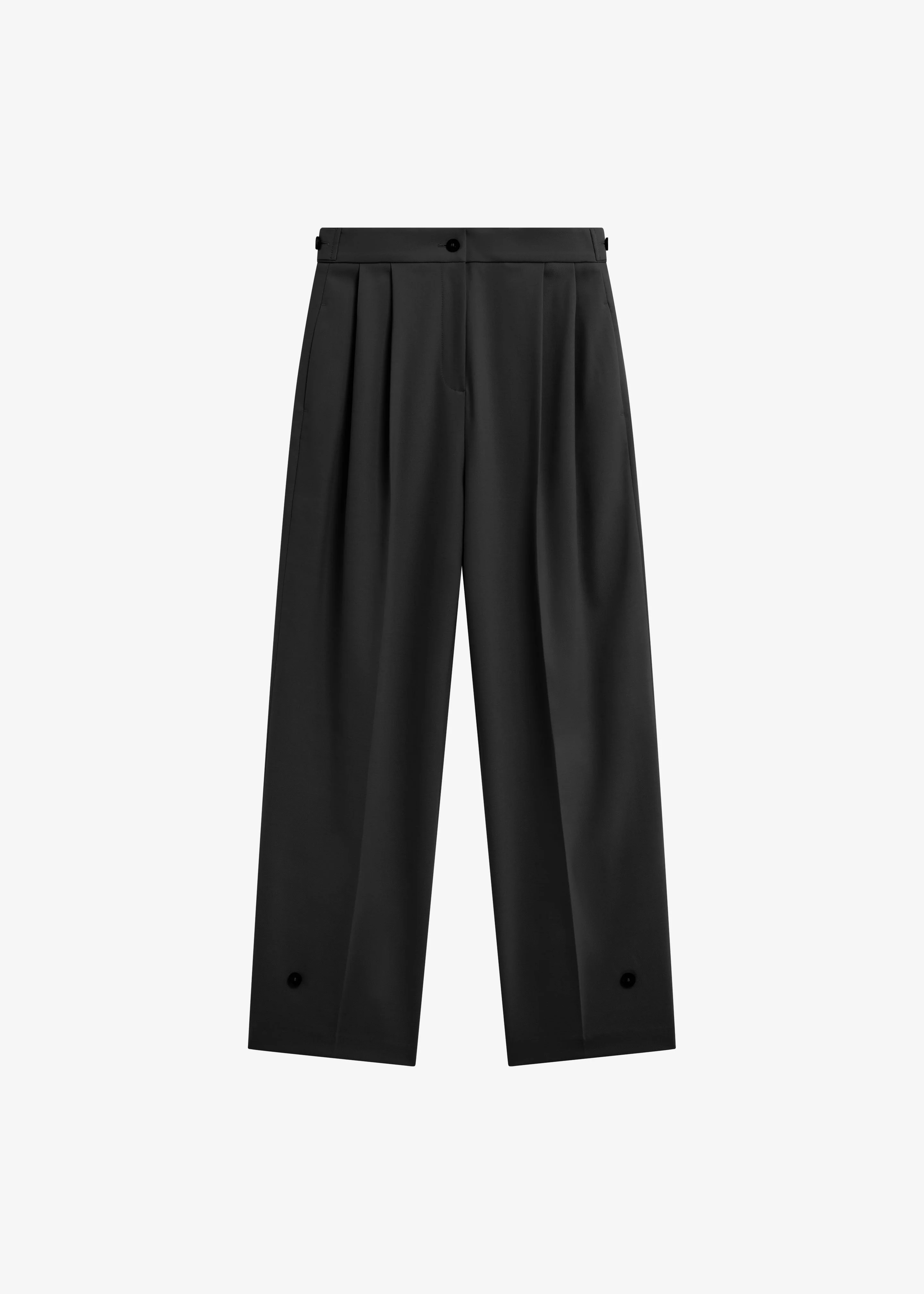 Doyer Pleated Trousers - Black - 1