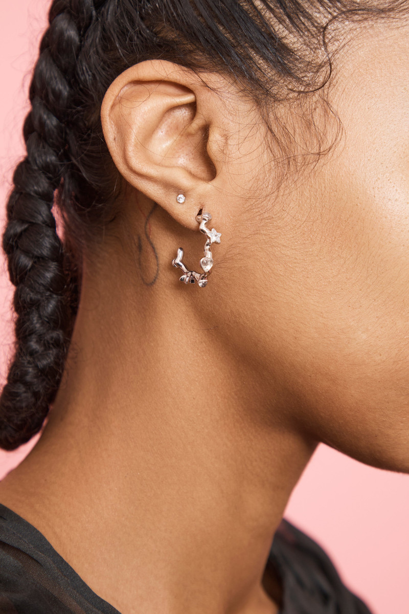 Collina Strada SILVER CLEAR FLORENCE EARRINGS outlook