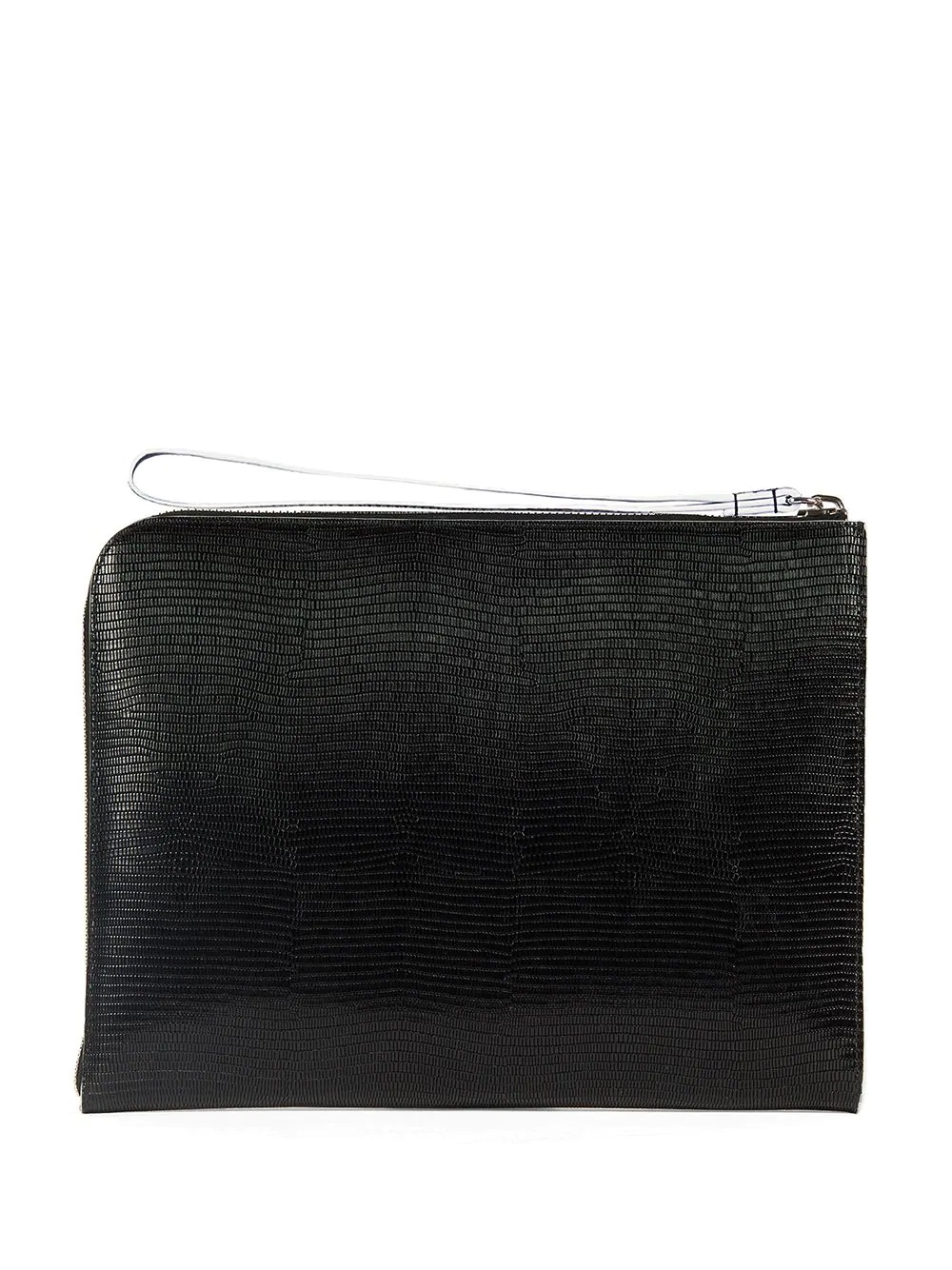 snakeskin-effect logo clutch bag - 4