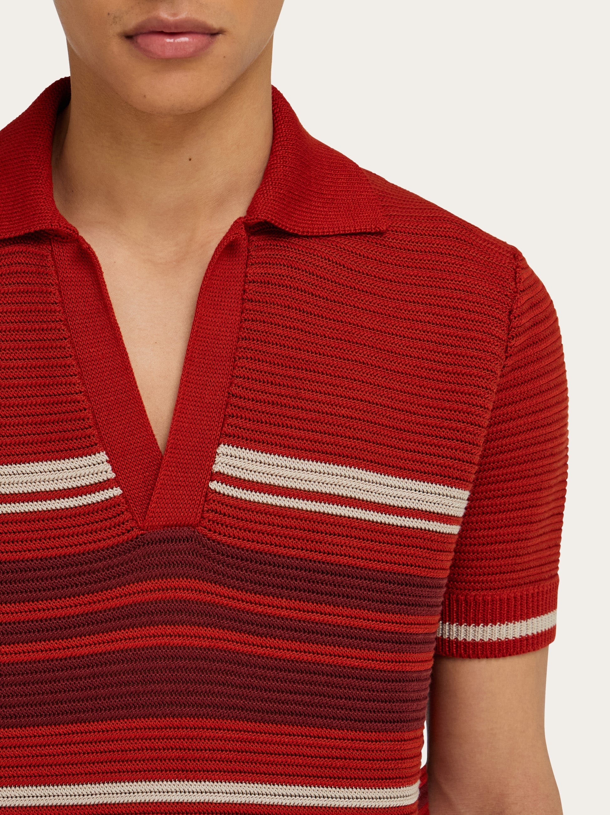 Cotton knit polo shirt - 4