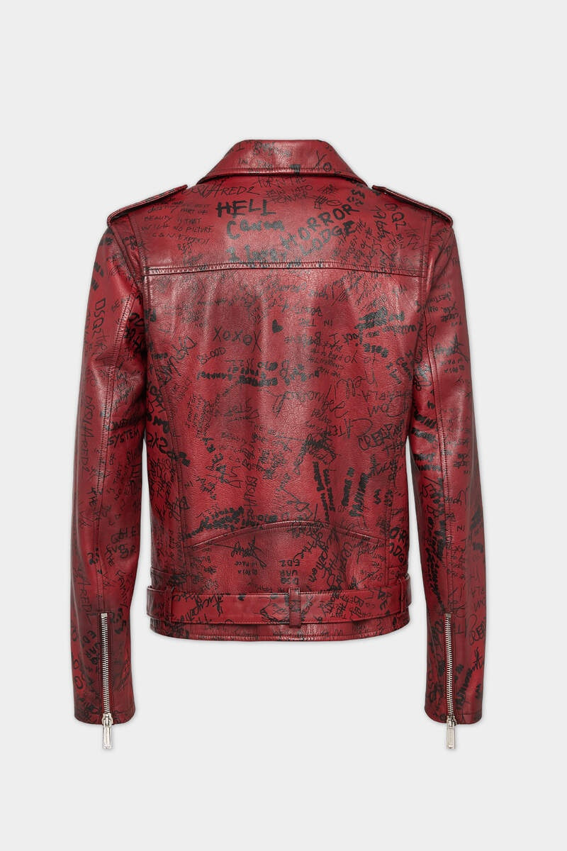 DSQUARED2 GRAFFITI LEATHER JACKET outlook