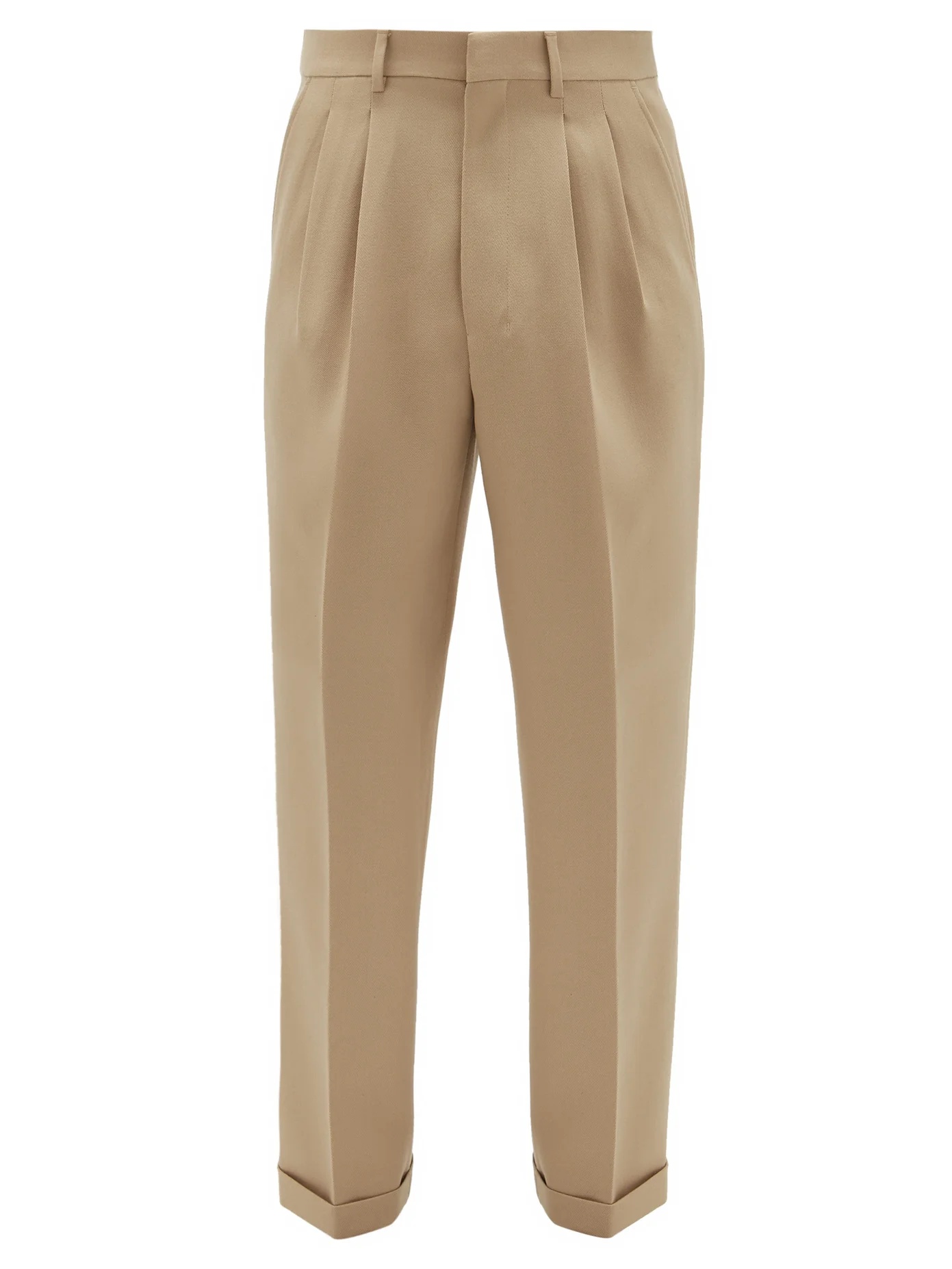 Pleated virgin-wool serge-twill suit trousers - 1