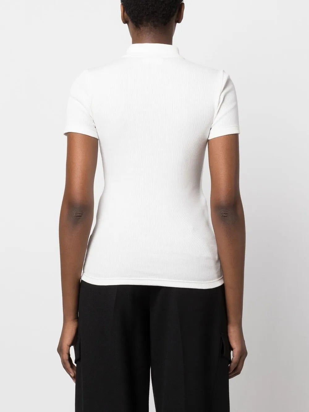 LACOSTE - Women Slim Fit Ribbed Cotton Polo Shirt - 3