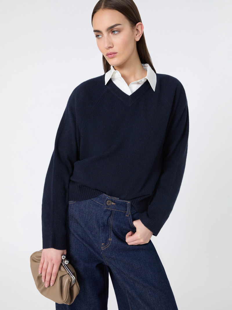 CENTRO Cashmere V-neck sweater - NAVY 5