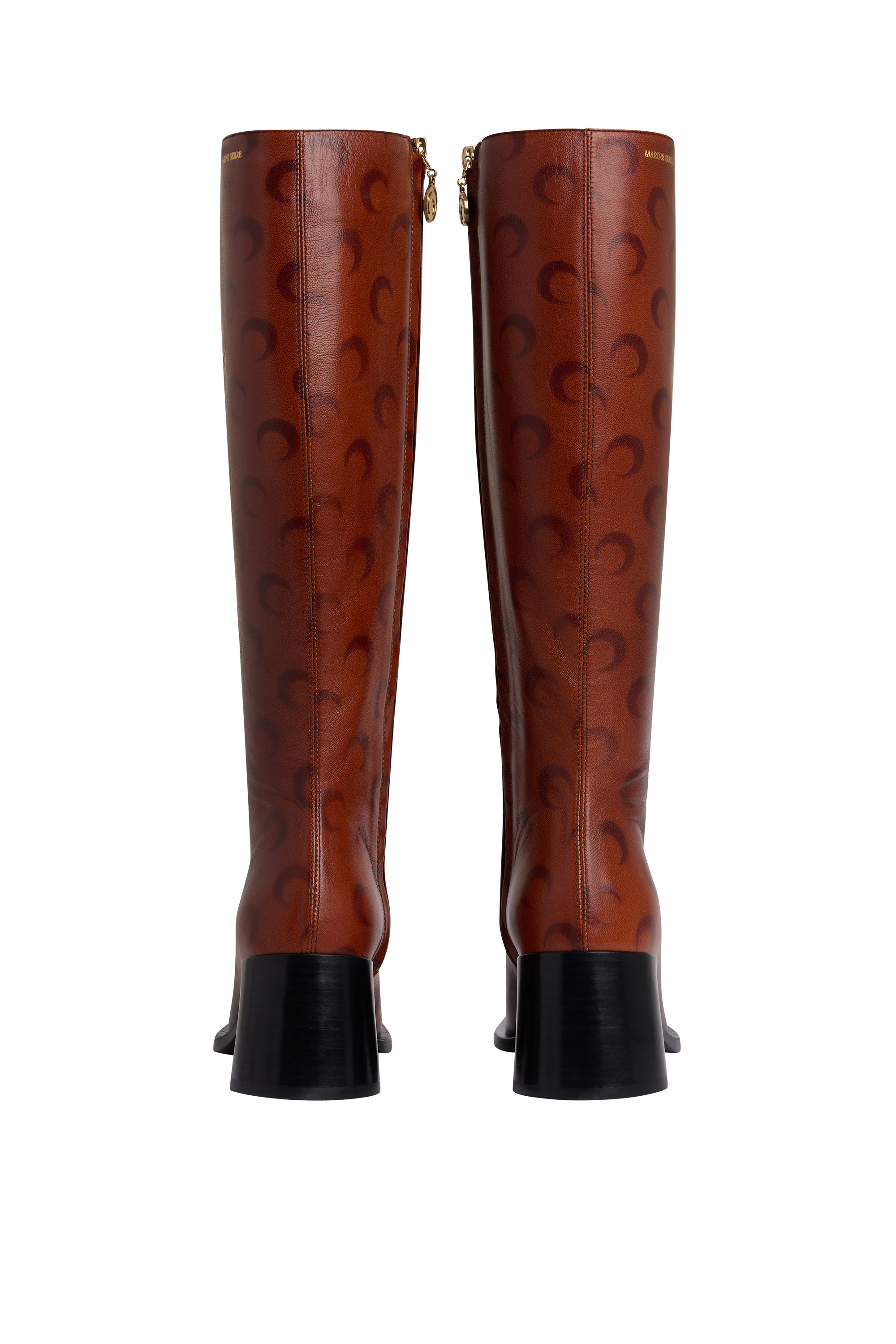 Airbrushed Crafted Leather Knee-High Boots - 3