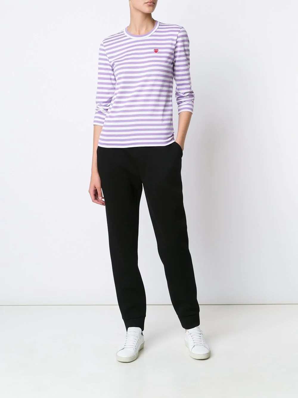 mini heart striped T-shirt - 2