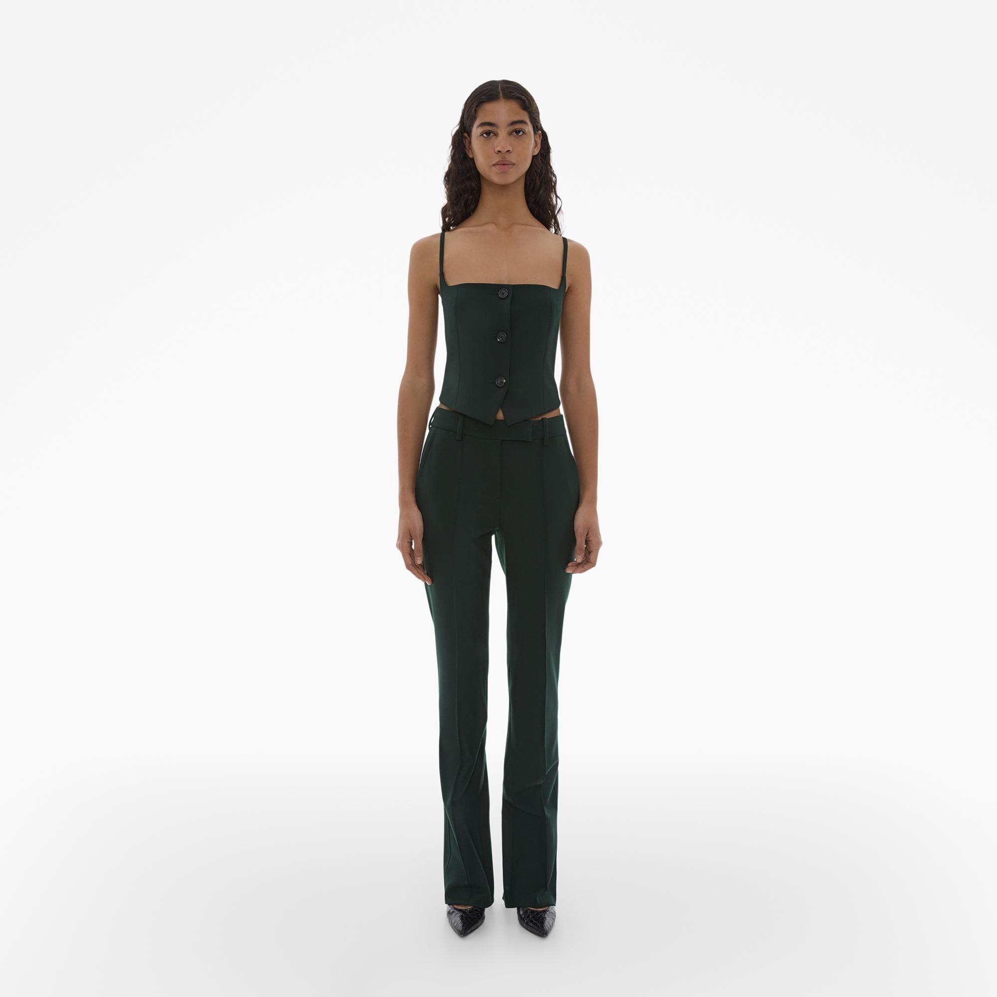 CROPPED STRETCH WOOL BLAZER TOP - 2