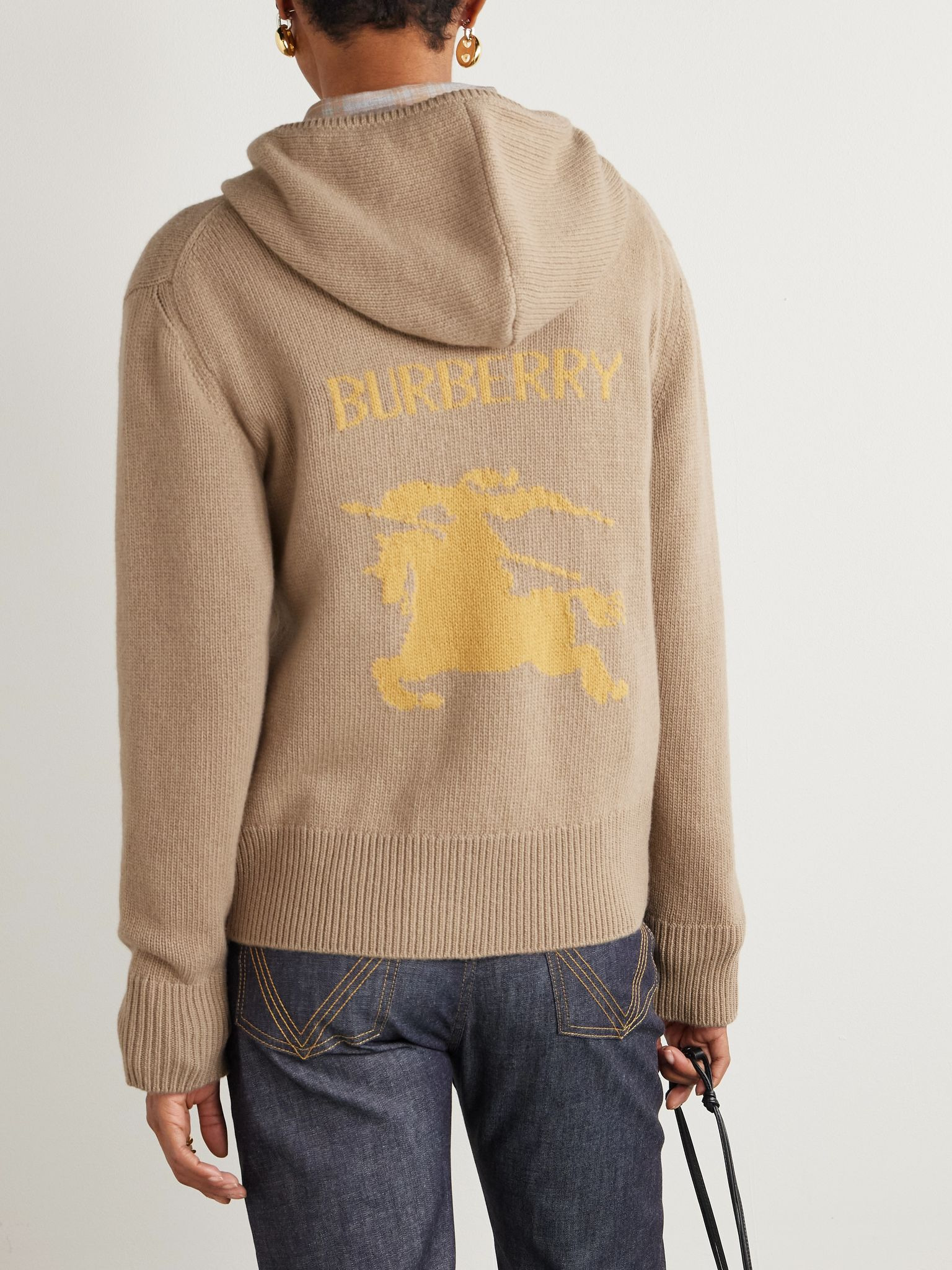 Cashmere and wool-blend hoodie Beige - 3