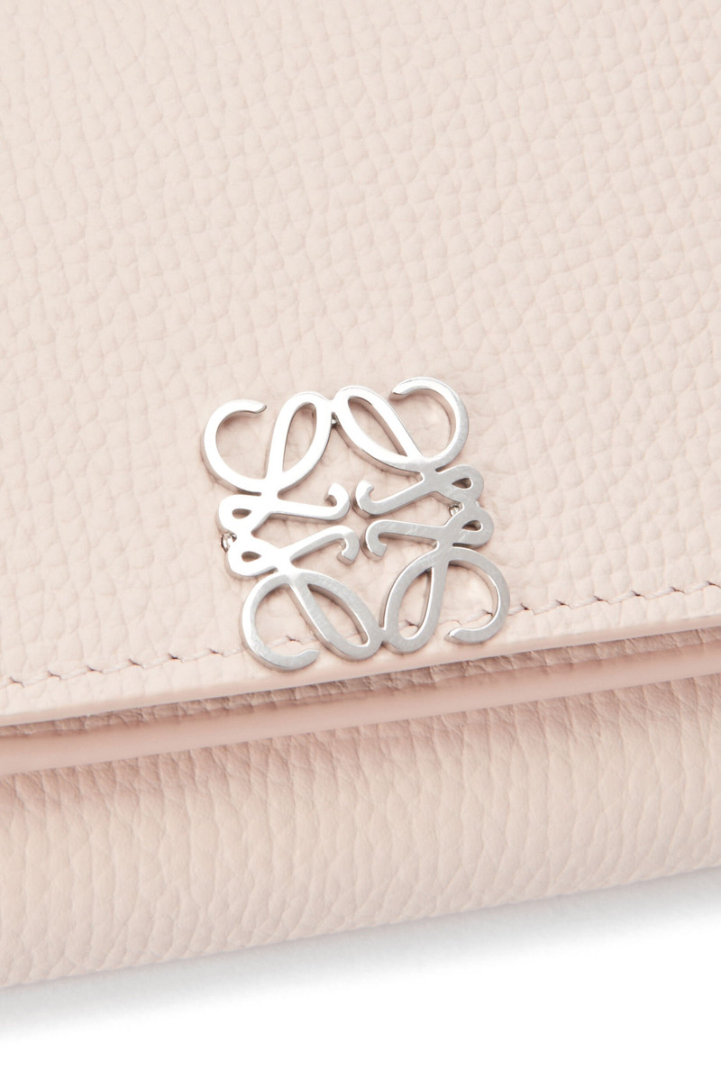 Anagram trifold wallet in pebble grained calfskin 6