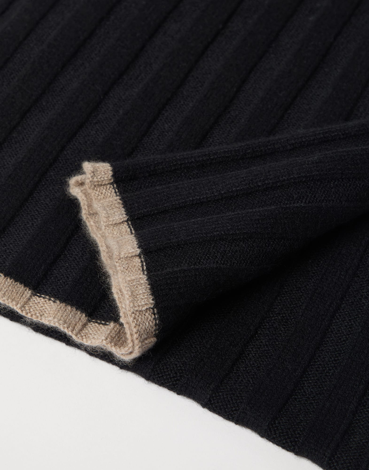 Cashmere rib knit scarf - 3