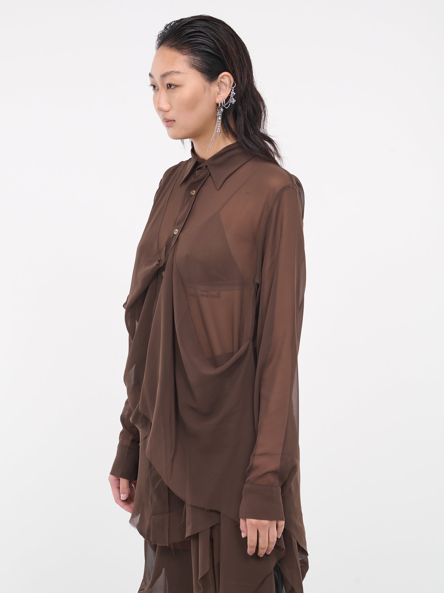 Draped Sheer Shirt - 2