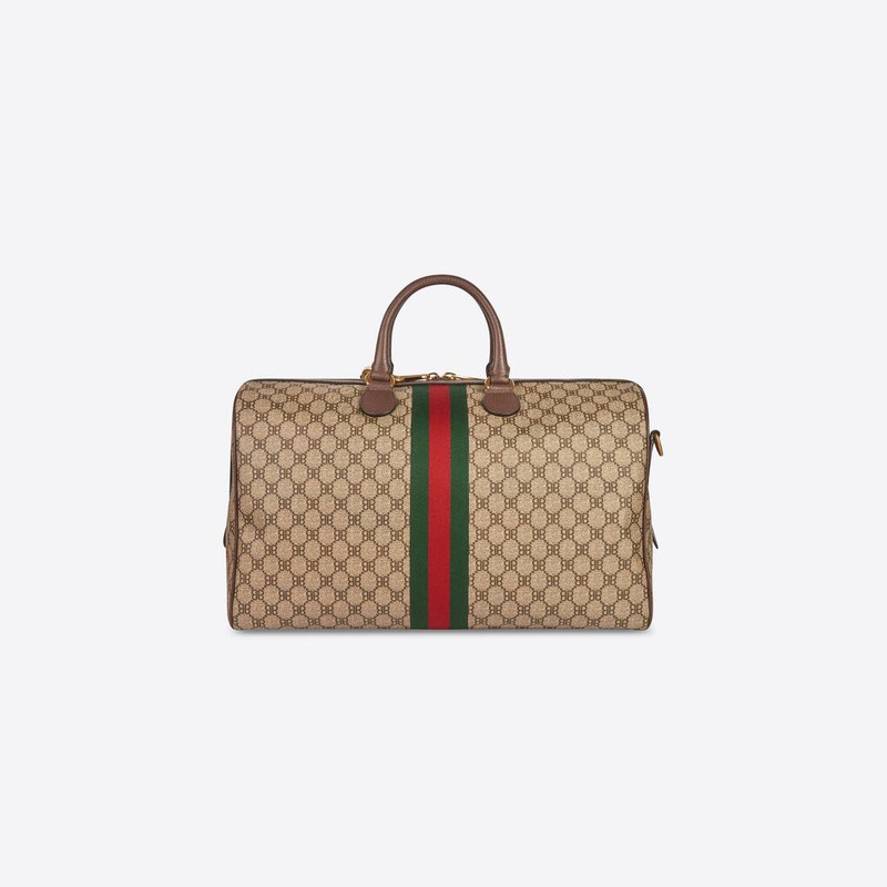 Men's Hacker Graffiti Medium Duffle Bag In Coated Canvas in Beige 2