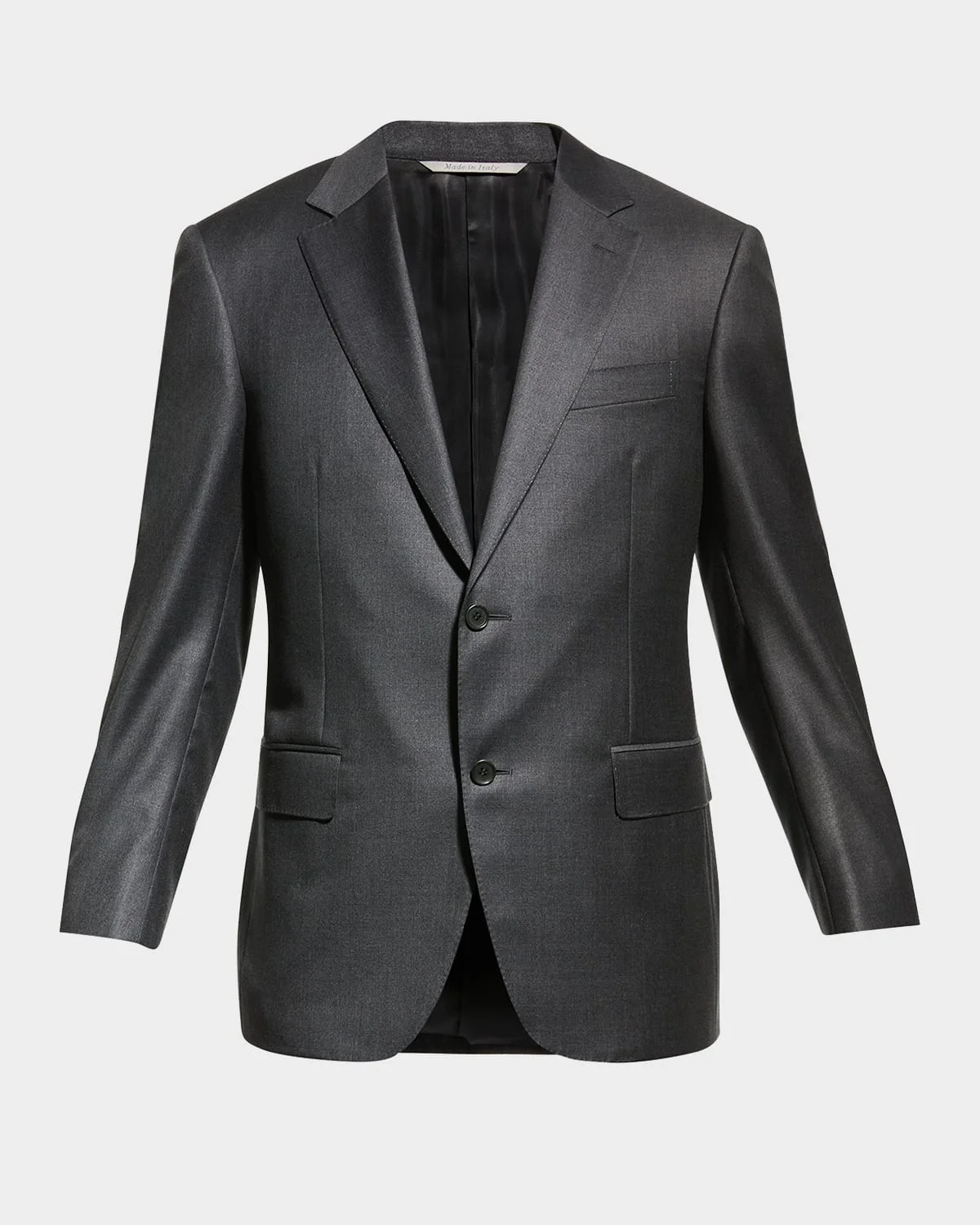 Men's Solid Wool Suit - 1