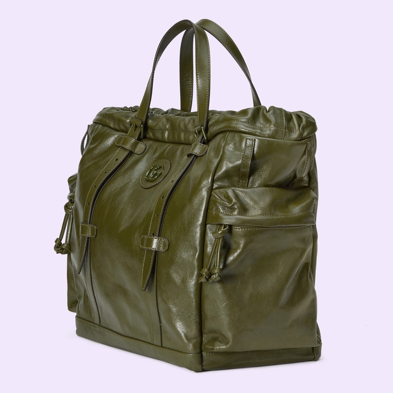 GUCCI Drawstring tote bag with tonal Double G outlook