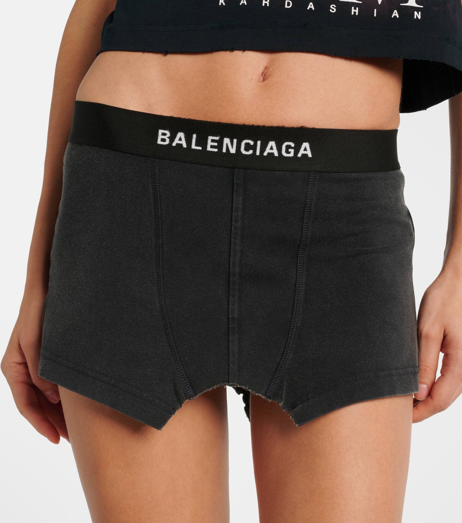 Logo cotton-blend jersey miniskirt - 4